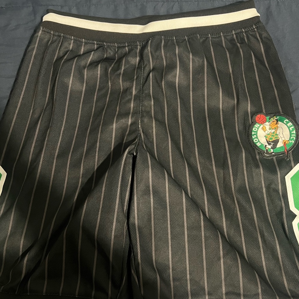 Boston Celtics Black Striped Shorts